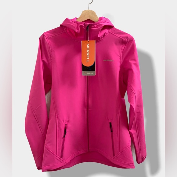 PINK MERRELL SOFT SHELL QUEST HOODED UPF JACKET - Picture 2 of 2